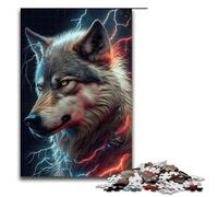 for Adults 1000 Piece Angry Wolf Face Animal Jigsaw Puzzles for Adults Wood Puzzle Difficult And Challenge 1000 PCS