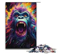 for Adults 1000 Piece Bizarre Colorful Monkey Jigsaw Puzzles for Adults Wood Puzzle Difficult And Challenge 1000 PCS(38x26cm)
