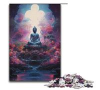 for Adults 1000 Piece Buddha's Colorful Psychedelic Jigsaw Puzzles for Adults Wood Puzzle Difficult And Challenge 1000 PCS(38x26cm)