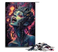 for Adults 1000 Piece Colorful Psychedelic Horror Art Jigsaw Puzzles for Adults Wood Puzzle Difficult And Challenge 1000 PCS(75x50cm)