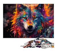 for Adults 1000 Piece Fantasy Colorful Art Wolf Jigsaw Puzzle for Adults Wood Jigsaw Fun Puzzles Games 1000pcs(75x50cm)