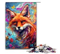 for Adults 1000 Piece Fox And Butterfly by SplattersLots of Coloured Cloud Jigsaw Puzzles for Adults Wood Puzzle Difficult And Challenge 75x50cm