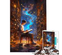 for Adults 1000 Piece Jigsaw Puzzle A Library Lost in Lore Quiet Time Brain Exercise Firm Stable Connected Parts Unique Birthday Surprise (Size 38x26cm)