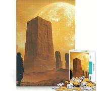 for Adults 1000 Piece Jigsaw Puzzle A Lone Astronaut Discovering An Ancient, Magical Stonehenge on A Mysterious, Pla, Fun Games, Challenging To Complete, Improving Love between Couples 50x75cm