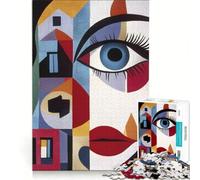 for Adults 1000 Piece Jigsaw Puzzle Abstract Art Face Woman with Red Lips, Educational Toy, Decompressing Intellectual, for Is Ideal As A Gift 38x26cm
