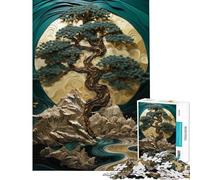 for Adults 1000 Piece Jigsaw Puzzle Abstract Bonsai Tree Quiet Time Brain Exercise Firm Stable Connected Parts Unique Birthday Surprise (Size 50x75cm)