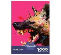 for Adults 1000 Piece Jigsaw Puzzle Abstract Dog Portrait on Pink Background Jigsaw for Adults Relax Games Hand Speed Race Fun Activities at Home 70x50cm/1000pcs