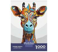 for Adults 1000 Piece Jigsaw Puzzle Abstract Giraffe Paint Teenager Puzzles DIY Toys Difficult Challenge Challenging Game Gifts 70x50cm/1000pcs