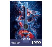 for Adults 1000 Piece Jigsaw Puzzle Abstract Guitar Art Adult Puzzles Hands-on Game Birthday Present Fun at Home Activities, 70x50cm/1000pcs