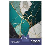 for Adults 1000 Piece Jigsaw Puzzle Abstract Jade Kintsugi Adult Puzzles Family Games Difficult Challenge Fun Activities at Home 70x50cm/1000pcs