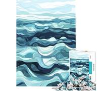 for Adults 1000 Piece Jigsaw Puzzle Abstract Ocean Waves Quiet Time Brain Exercise Firm Stable Connected Parts Unique Birthday Surprise (Size 50x75cm)
