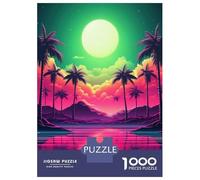 for Adults 1000 Piece Jigsaw Puzzle Abstract Retrowave Horizon Jigsaw for Adults Relax Games Hand Speed Race Fun Activities at Home 38x26cm/1000pcs