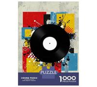 for Adults 1000 Piece Jigsaw Puzzle Abstract Vinyl Record Art Adult Puzzles Family Games Difficult Challenge Fun Activities at Home 70x50cm/1000pcs