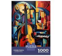 for Adults 1000 Piece Jigsaw Puzzle Abstract Violin Art Print Puzzles for Adults Toy Wall Decor Pattern Assembly Unique Birthday And Xmas Gifts 70x50cm/1000pcs