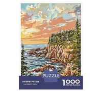 for Adults 1000 Piece Jigsaw Puzzle Acadia National Park Sunset Jigsaw for Adults Relax Games Hand Speed Race Fun Activities at Home 70x50cm/1000pcs