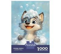 for Adults 1000 Piece Jigsaw Puzzle Adorable Bath Time Pup Jigsaw Puzzle Relax Games Home Decoration Unique Birthday And Xmas Gifts 52x38cm/1000pcs