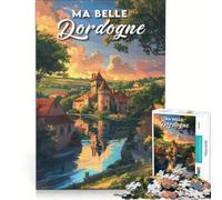 for Adults 1000 Piece Jigsaw Puzzle Affiche Dordogne Ma Belle, Fun Games, Parent-child Interaction, Every Piece Is Unique 50x75cm