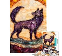 for Adults 1000 Piece Jigsaw Puzzle Amethyst Wolf Mosaic Puzzle for Adults Relax Games Stress Reliever Fun at Home Activities, (size 38x26cm)