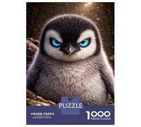 for Adults 1000 Piece Jigsaw Puzzle Angry Baby Penguin with Glowing Eyes Jigsaw Puzzle Relax Games Home Decoration Unique Birthday And Xmas Gifts 38x26cm/1000pcs