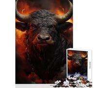 for Adults 1000 Piece Jigsaw Puzzle Angry Bull Puzzle For Teenagers Difficult Challenge Difficult And Challenge Unique Birthday And Xmas Gifts (38x26cm)