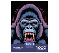 for Adults 1000 Piece Jigsaw Puzzle Angry Gorilla Illustration Adult Jigsaw Toy Wall Decor Difficult Challenge Fun at Home Activities, 52x38cm/1000pcs