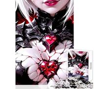 for Adults 1000 Piece Jigsaw Puzzle Anime Girl in Armor with Heart Jewels Puzzle For Teenagers Difficult Challenge Difficult And Challenge Unique Birthday And Xmas Gifts (38x26cm)