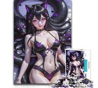 for Adults 1000 Piece Jigsaw Puzzle Anime Girl with Snakes Presents for Women Impossible Game for And 14 Years And over (size 38x26cm)