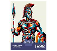 for Adults 1000 Piece Jigsaw Puzzle Ares God of War Wpap Jigsaw for Adults Family Game Improve Memory Christmas Birthday Gifts 38x26cm/1000pcs