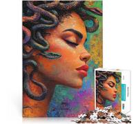 for Adults 1000 Piece Jigsaw Puzzle Artistic painting Medusa Made of wood for age 14 years and over Hands-on Game gifts for friends and family。size：50x75cm/19.68x29.52inch