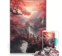 for Adults 1000 Piece Jigsaw Puzzle Asian Landscape Sunset, Educational Toy, Decompressing Intellectual, for Is Ideal As A Gift 38x26cm
