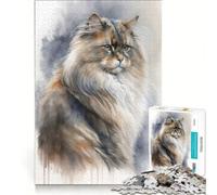 for Adults 1000 Piece Jigsaw Puzzle Asian Semi Longhair Cat, Educational Toy, Decompressing Intellectual, for Is Ideal As A Gift 38x26cm