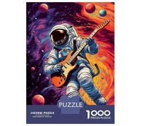 for Adults 1000 Piece Jigsaw Puzzle Astro Playing Guitars Jigsaw for Adults Relax Games Hand Speed Race Fun Activities at Home 52x38cm/1000pcs