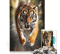 for Adults 1000 Piece Jigsaw Puzzle Attacking Tiger in Motion Blur, Toy Wall Decor, Pattern Assembly, Gifts for Friends And Family 38x52cm