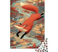 for Adults 1000 Piece Jigsaw Puzzle Autumn Fox Illustration-6 Adult Puzzles Hands-on Game Birthday Present Fun at Home Activities, 70x50cm/1000pcs