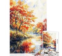 for Adults 1000 Piece Jigsaw Puzzle Autumn Reflections Hands-on Game Stress Reliever Educational Toy Unique Birthday And Gifts (38x26cm)