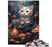 for Adults 1000 Piece Jigsaw Puzzle Becoming Koi Kitten Difficult And Challenge For Family Fun Relaxing Games for 14+ Puzzle Game Offered (50x75cm)