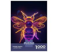 for Adults 1000 Piece Jigsaw Puzzle Bee Insect Neon Jigsaw Puzzle Brain Teaser Game Hand Speed Race Fun Activities at Home 38x26cm/1000pcs