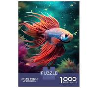 for Adults 1000 Piece Jigsaw Puzzle Betta Fish Jigsaw for Adults Relax Games Hand Speed Race Fun Activities at Home 38x26cm/1000pcs