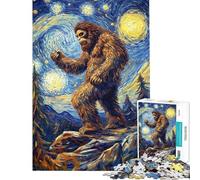 for Adults 1000 Piece Jigsaw Puzzle Bigfoot's Night Walk Jigsaw 1000 Pieces Impossible Game Great Gifts for Games Precision Cutting (Size 38x52cm)