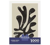 for Adults 1000 Piece Jigsaw Puzzle Black Leaf Shape on Beige Background Jigsaw for Adults Hands-on Game Wall Decoration Fun at Home Activities, 38x26cm/1000pcs