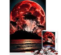 for Adults 1000 Piece Jigsaw Puzzle Blood Moon Tropical Island 1000 Piece Jigsaws Impossible Game Gifts For Birthdays Tough Challenge (50x75cm)