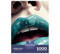 for Adults 1000 Piece Jigsaw Puzzle Blue Lips Fashion Jigsaw for Adults Family Game Improve Memory Christmas Birthday Gifts 70x50cm/1000pcs