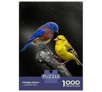 for Adults 1000 Piece Jigsaw Puzzle Bluebird And Yellow Bird on Branch Jigsaw for Adults Family Game Improve Memory Christmas Birthday Gifts 52x38cm/1000pcs