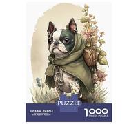 for Adults 1000 Piece Jigsaw Puzzle Boston Terrier Dog Cute Jigsaw for Adults Family Game Improve Memory Christmas Birthday Gifts 38x26cm/1000pcs