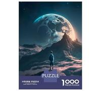 for Adults 1000 Piece Jigsaw Puzzle Boy Looking at The Moon Jigsaw Puzzle Brain Teaser Game Hand Speed Race Fun Activities at Home 52x38cm/1000pcs