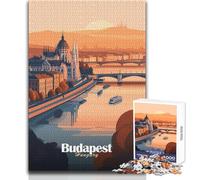for Adults 1000 Piece Jigsaw Puzzle Budapest Cityscape Sunset Enjoy Peaceful Quiet Moments High Accuracy Cutting Craft Play Toy Size 50x75cm