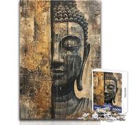 for Adults 1000 Piece Jigsaw Puzzle Buddha Face Art Birthday Present DIY Toys for And 14 Years And over (size 38x52cm)