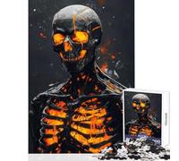 for Adults 1000 Piece Jigsaw Puzzle Burning Skeleton Jigsaw 1000 Pieces Impossible Game Great Gifts for Games Precision Cutting (38x26cm)