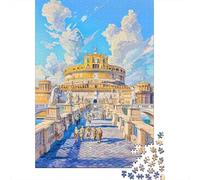 for Adults 1000 Piece Jigsaw Puzzle Castel Sant'Angelo Ancient Rome's Timeless Wonder Adult Puzzles Hands-on Game Birthday Present Fun at Home Activities, 52x38cm/1000pcs