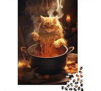 for Adults 1000 Piece Jigsaw Puzzle Cats Cooking Spaghetti Puzzles for Adults Toy Wall Decor Pattern Assembly Unique Birthday And Xmas Gifts 70x50cm/1000pcs